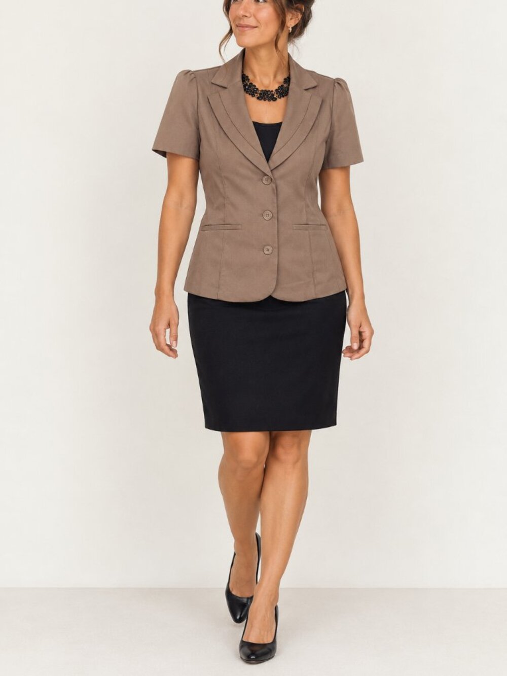 Short Sleeve Fitted Blazer & Skirt Bundle - Size 16
